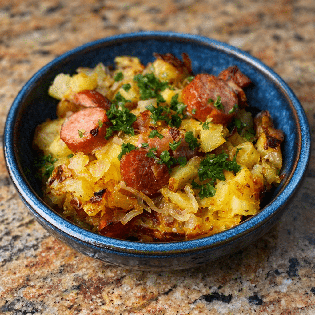 Oven Fried Potatoes & Onions Recipe - Recipe Image