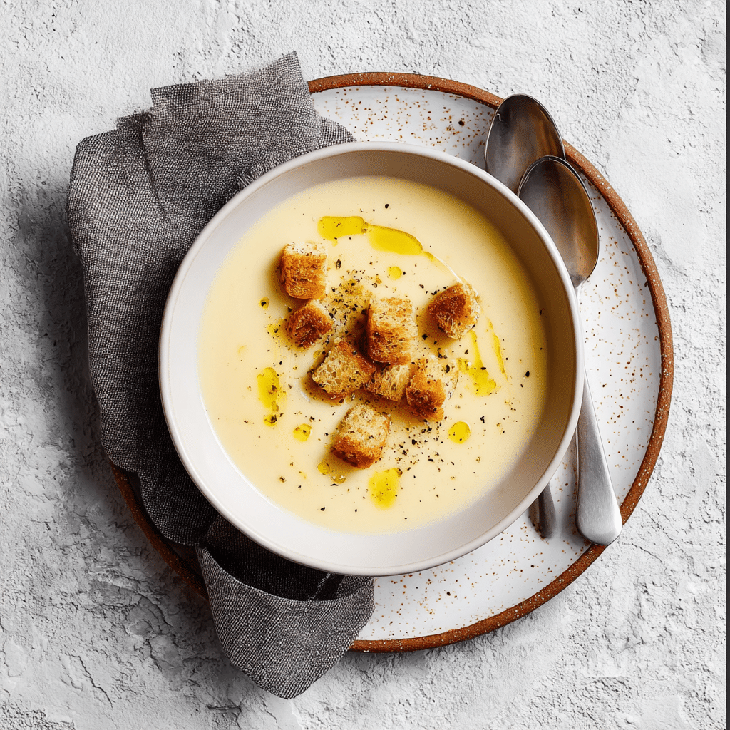CREAMY ROASTED GARLIC POTATO SOUP (VEGAN) Recipe - Recipe Image
