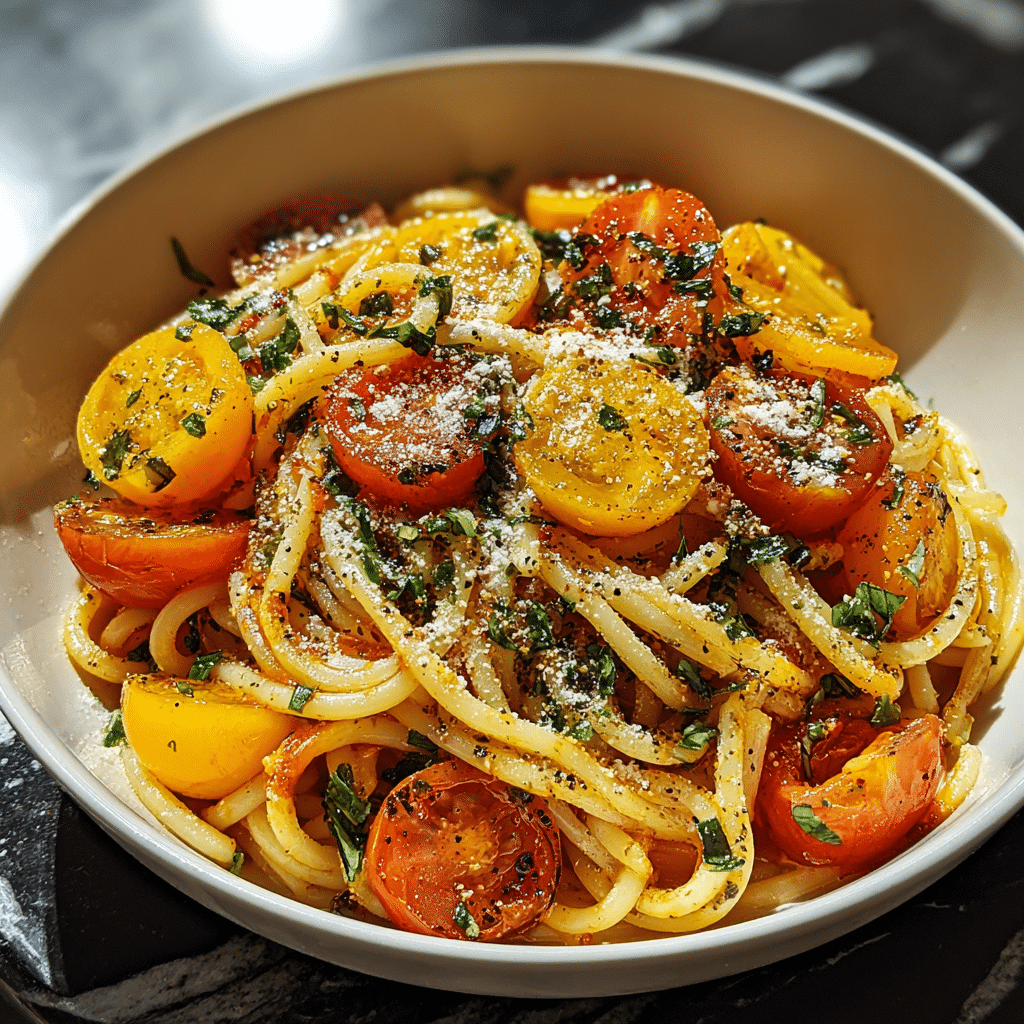 Tomato Zucchini Pasta Recipe - Recipe Image