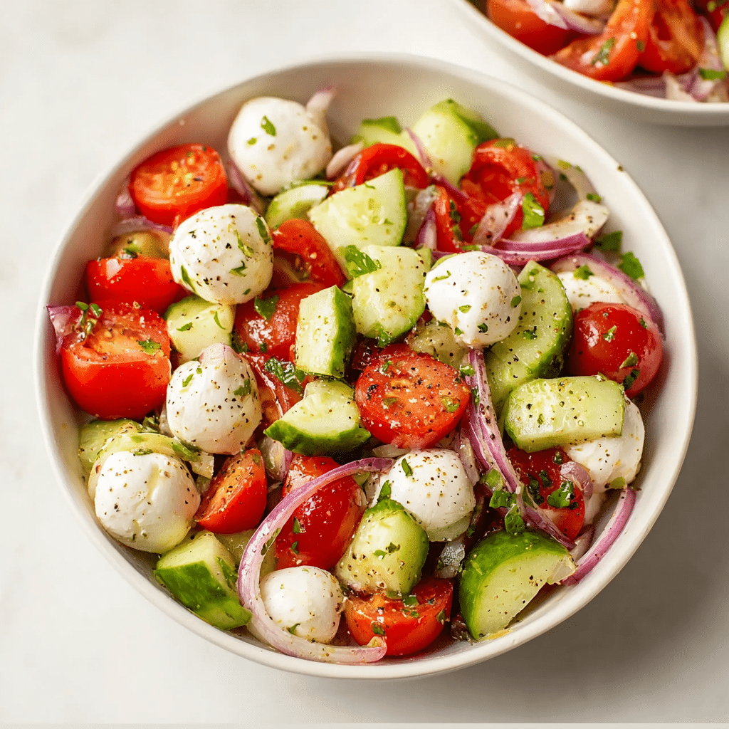 Fresh Cucumber Caprese Salad Recipe - Recipe Image