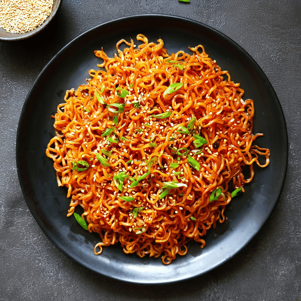 10 Minute Sesame Garlic Ramen Noodles Recipe - Recipe Image
