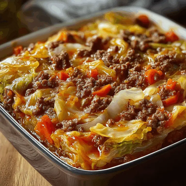 Savory Cabbage Beef Bake