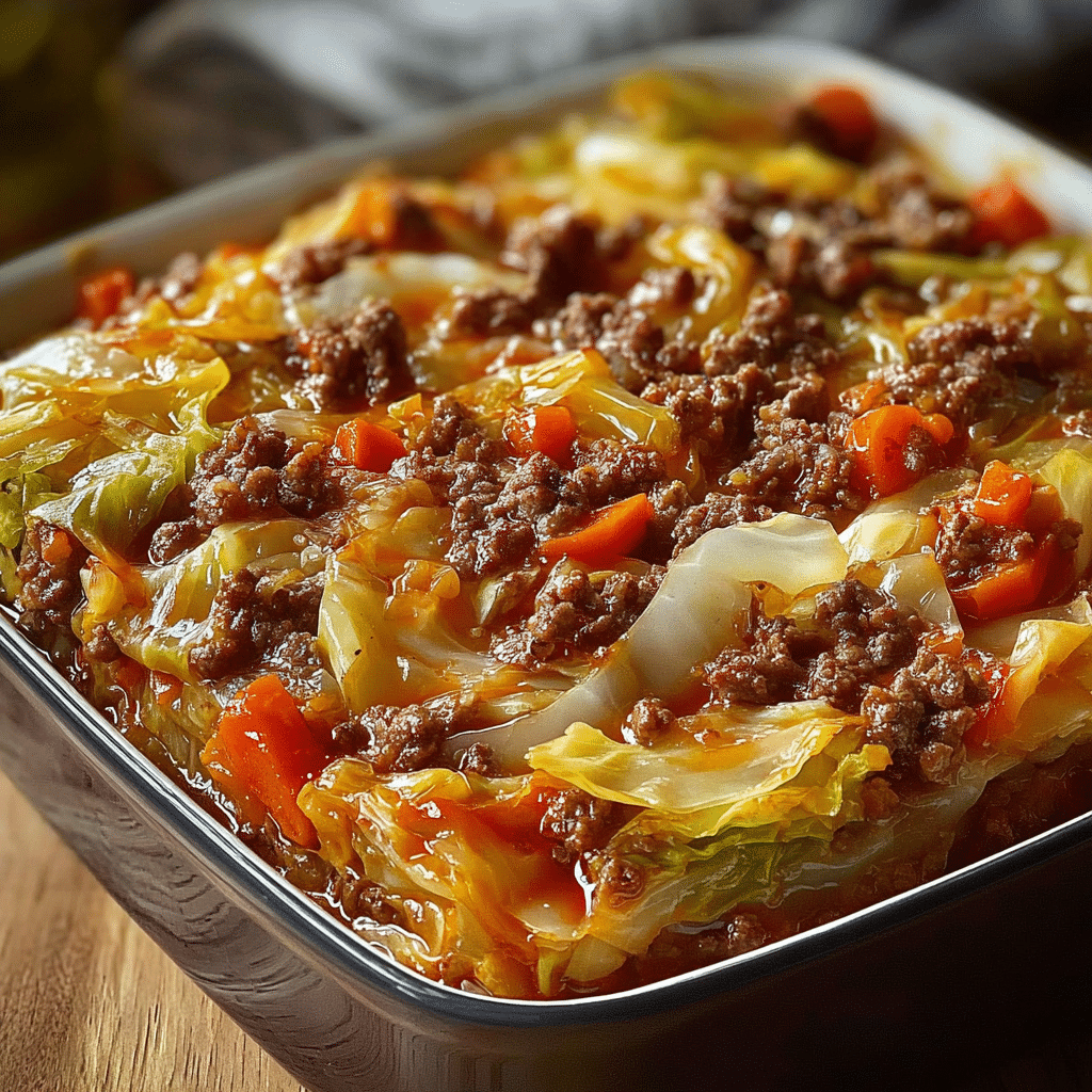 Savory Cabbage Beef Bake