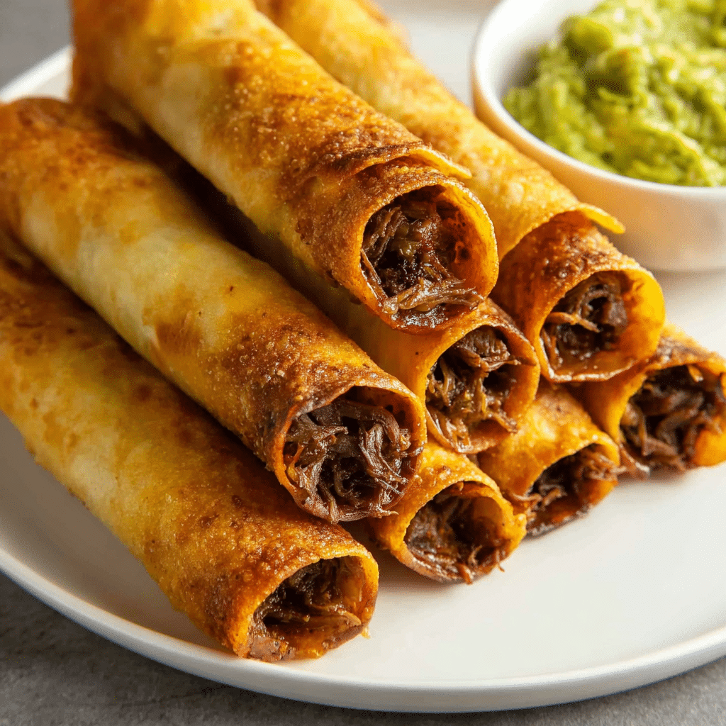 Shredded Beef Taquitos {Easy, Healthier, Baked Taquitos} Recipe - Recipe Image