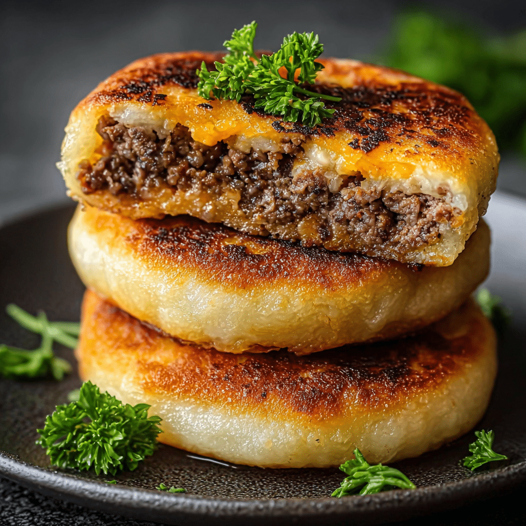 Mashed Potato Pancakes with Meat Filling