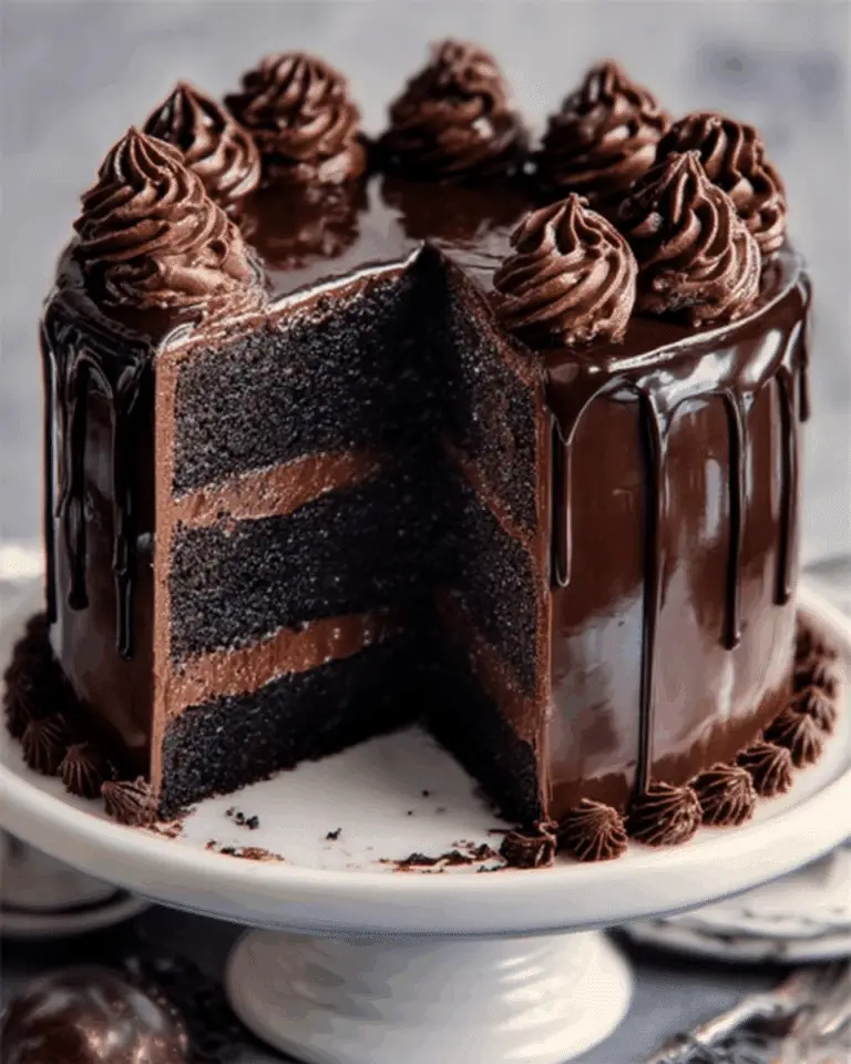 Best Double Chocolate Cake with Black Velvet Icing Recipe