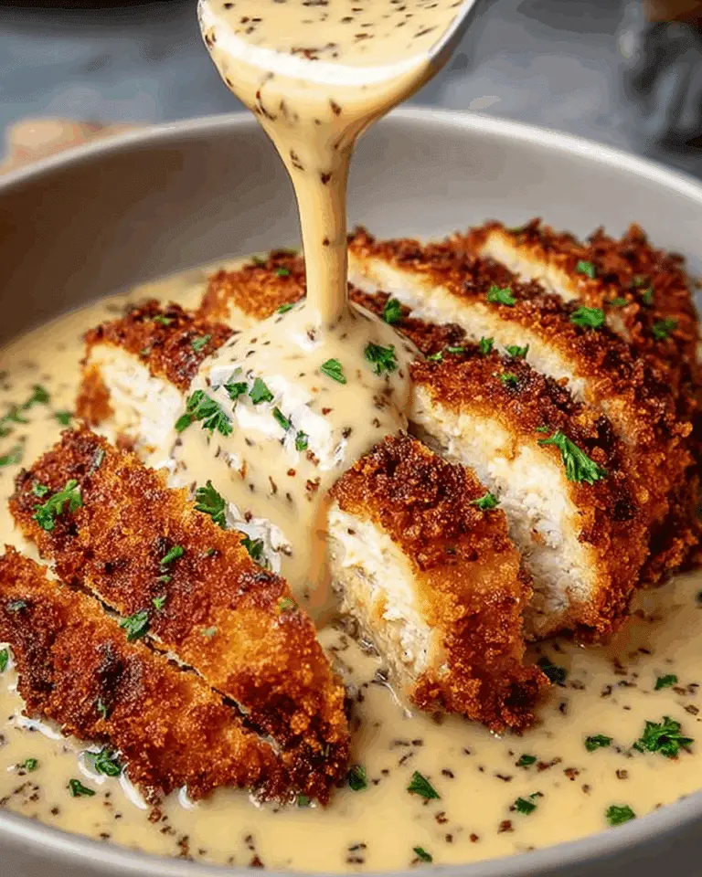 The Best Parmesan Crusted Chicken With Creamy Garlic Sauce Recipe