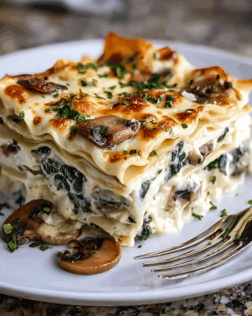 Spinach and Mushroom White Lasagna That Melts in Your Mouth Recipe