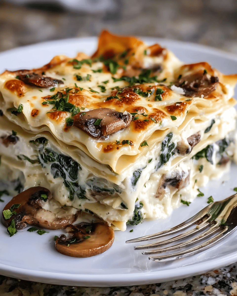 Spinach and Mushroom White Lasagna That Melts in Your Mouth Recipe