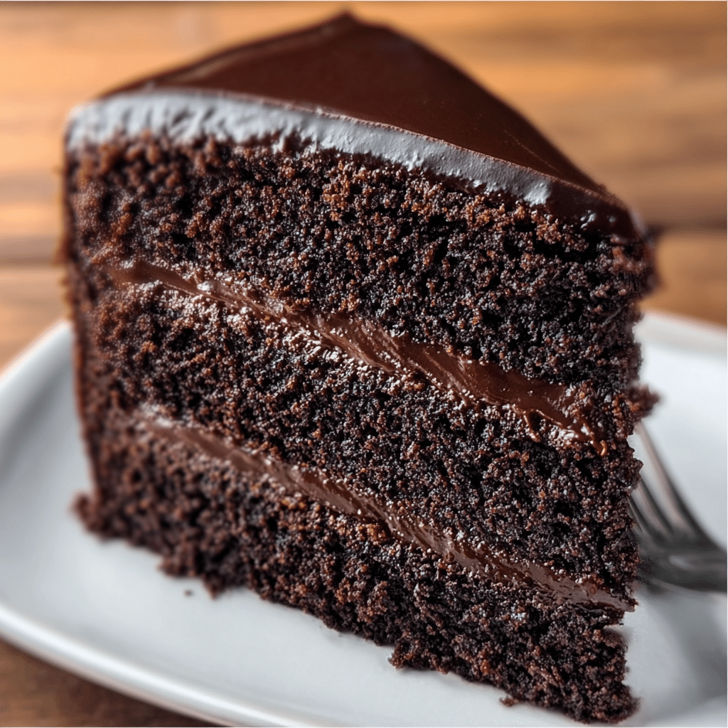 Best Double Chocolate Cake with Black Velvet Icing Recipe - Recipe Image