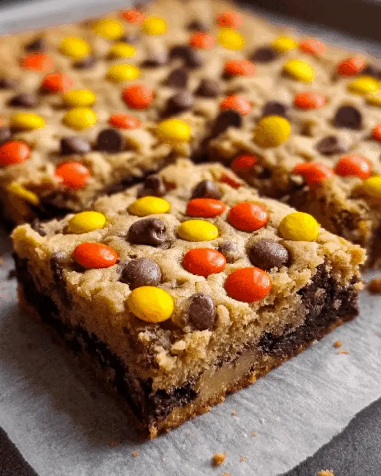Reece’s Pieces Chocolate Chip Cookie Bars Recipe