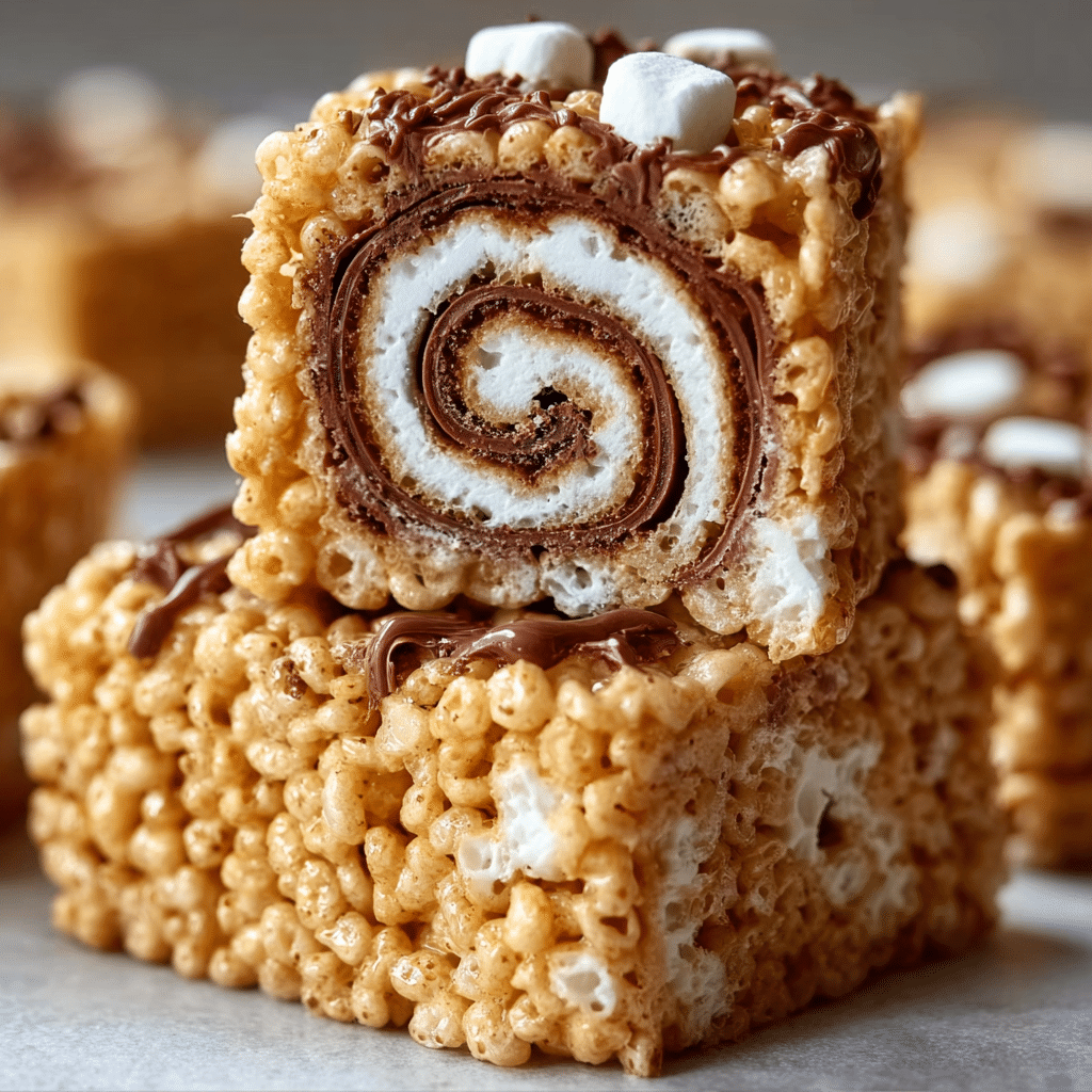 S’mores Rice Krispies Treats Pinwheels Recipe - Recipe Image