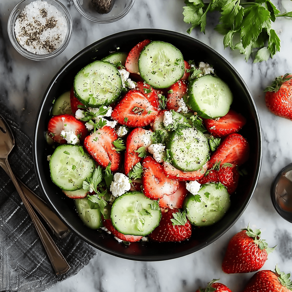 THIS CUCUMBER STRAWBERRY SALAD Recipe - Recipe Image
