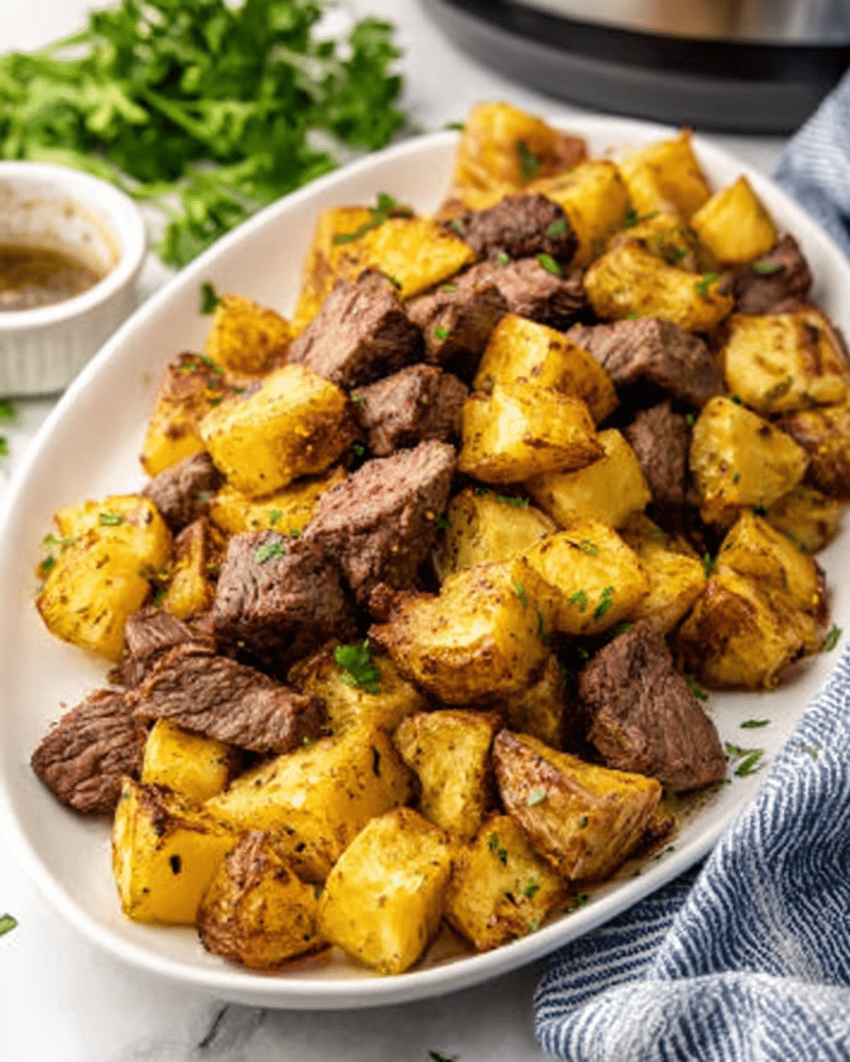 The Best Crockpot Loaded Steak and Potato Bake Recipe