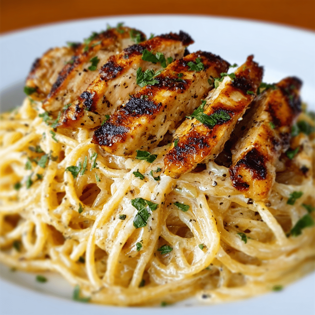 Cajun Chicken & Creamy Parmesan Linguine Recipe - Recipe Image