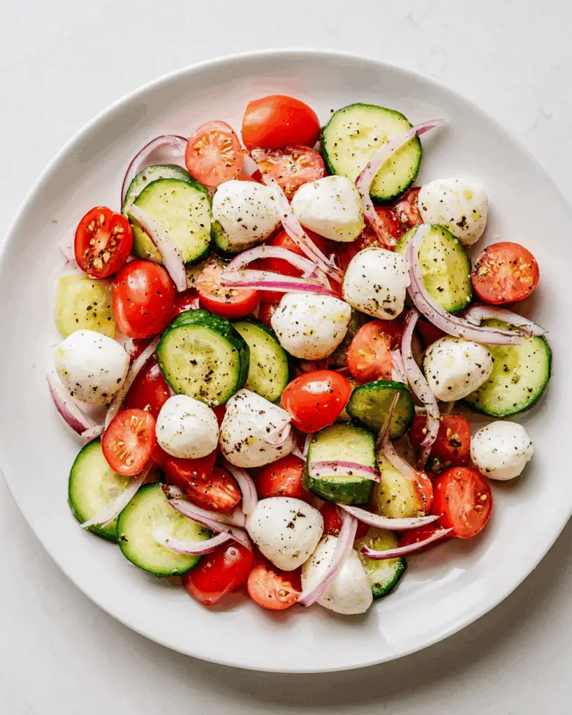 Fresh Cucumber Caprese Salad Recipe