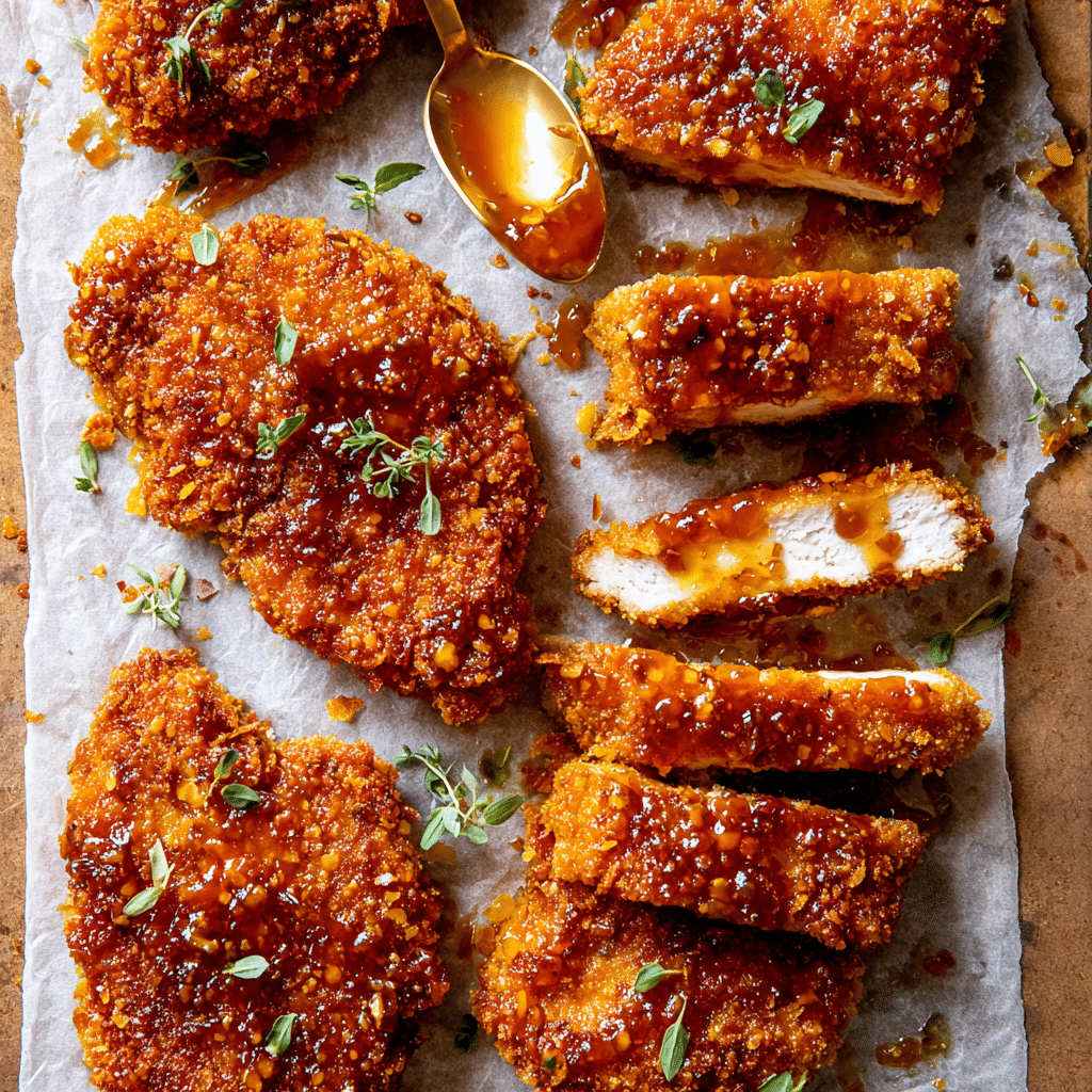 Baked Crunchy Hot Honey Chicken Recipe - Recipe Image