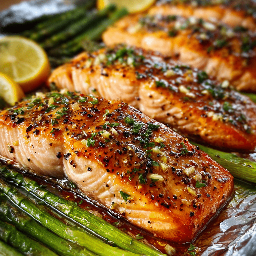 Baked Salmon in Foil with Asparagus (Quick & Healthy) Recipe - Recipe Image