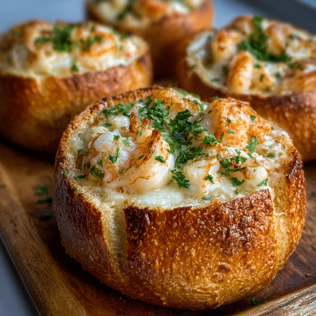 Crabby Shrimp-Stuffed Garlic Bread Bombs Recipe - Recipe Image