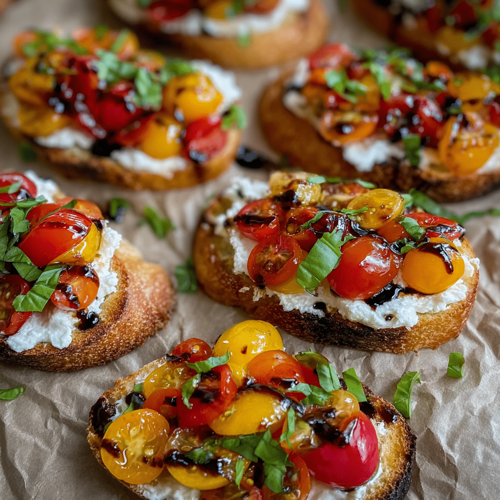peach bruschetta with whipped ricotta Recipe - Recipe Image