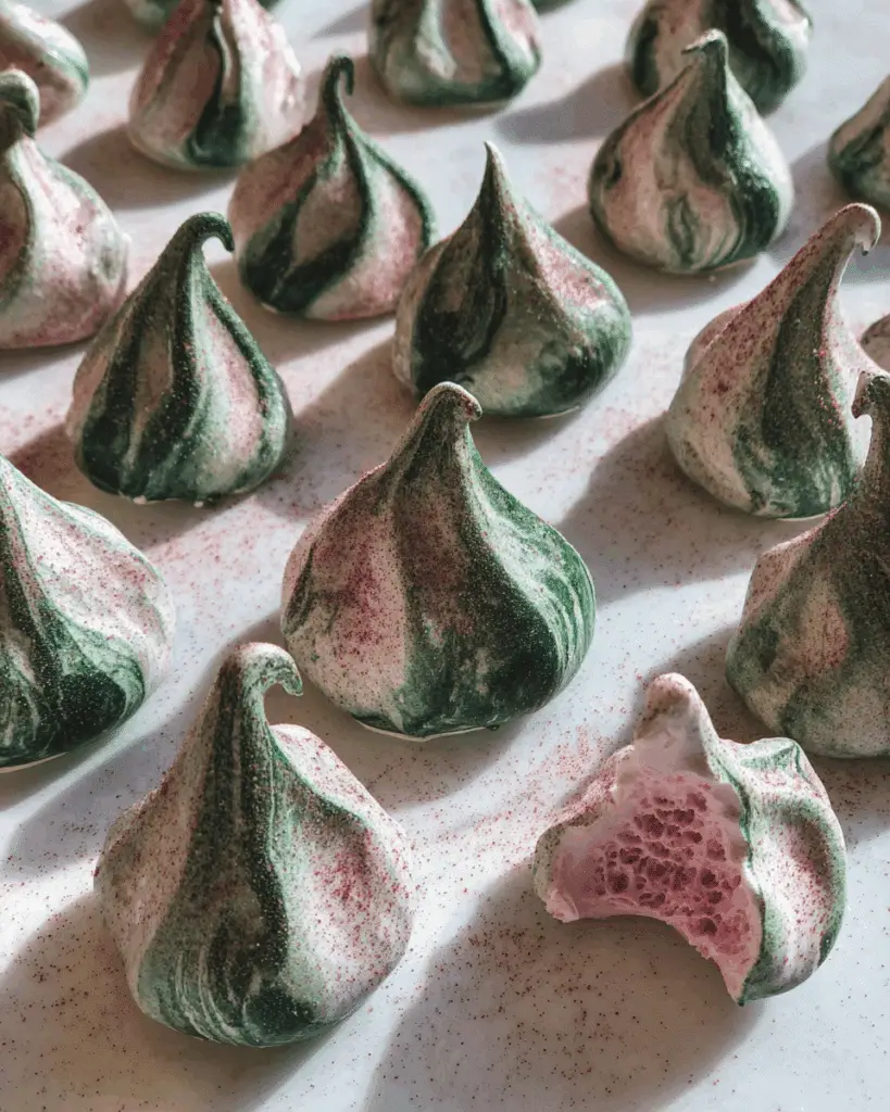 Strawberry Matcha Meringues Recipe