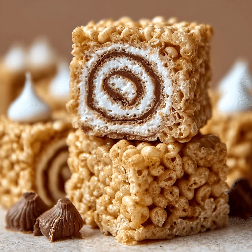 S’mores Rice Krispies Treats Pinwheels Recipe - Recipe Image