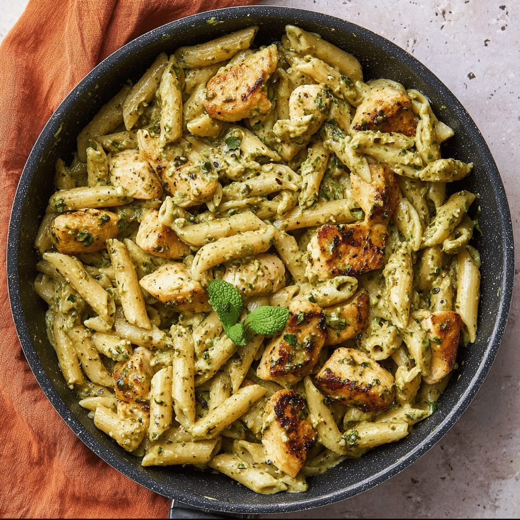 Creamy Chicken Pesto Pasta Recipe - Recipe Image