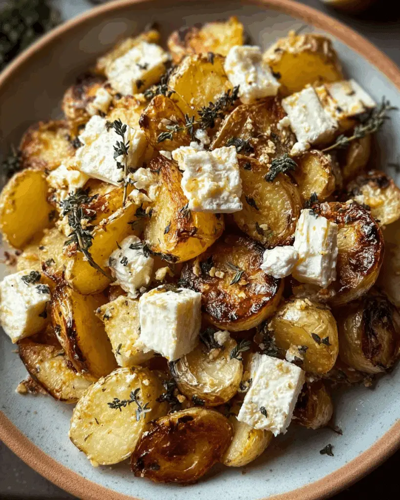 Roasted Potatoes with Baked Feta and Garlic Recipe