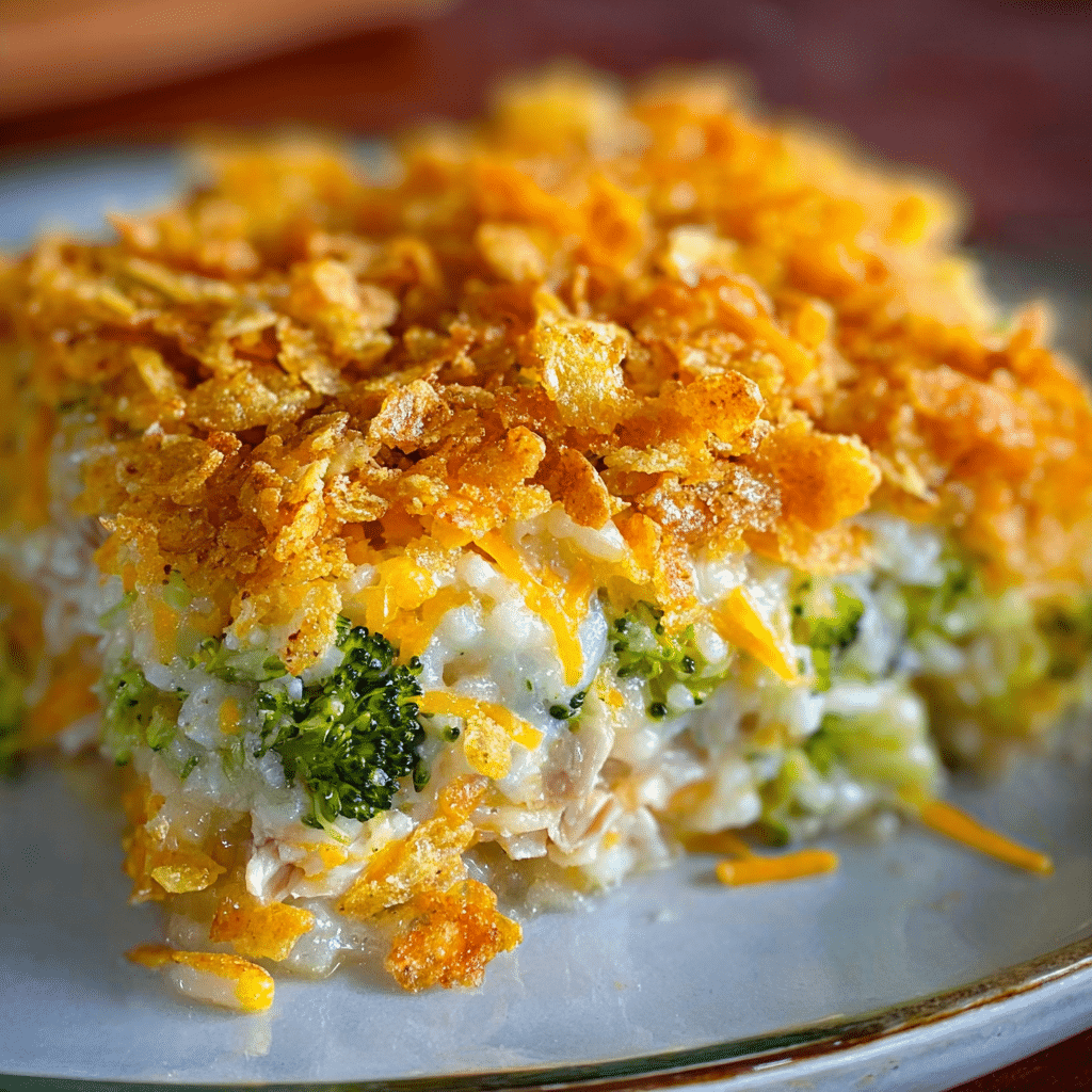 Cheesy Chicken Broccoli and Rice Casserole Recipe - Recipe Image