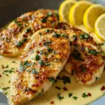 Cozy Lemon Pecorino Crusted Chicken with Creamy Sauce Recipe