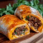 GARLIC BUTTER BEEF CHEESEBURGER ROLLUPS Recipe