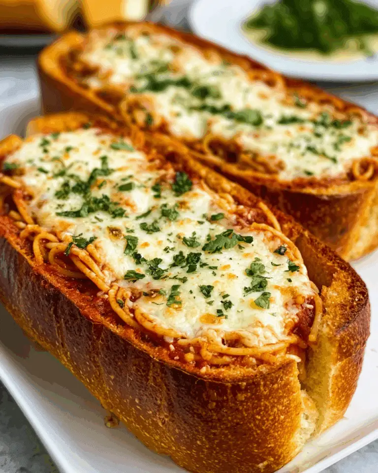Cheesy Spaghetti Garlic Bread Recipe