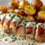 Creamy Garlic Chicken with Roasted Baby Potatoes Recipe