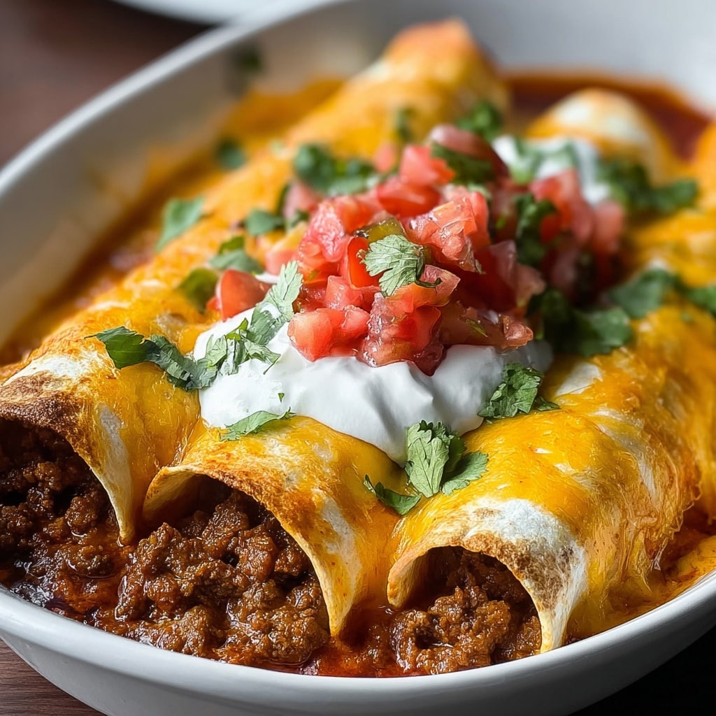 GROUND BEEF ENCHILADAS Recipe - Recipe Image