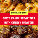 Cajun Steak Tips in Cheesy Rigatoni Parmesan Sauce Recipe