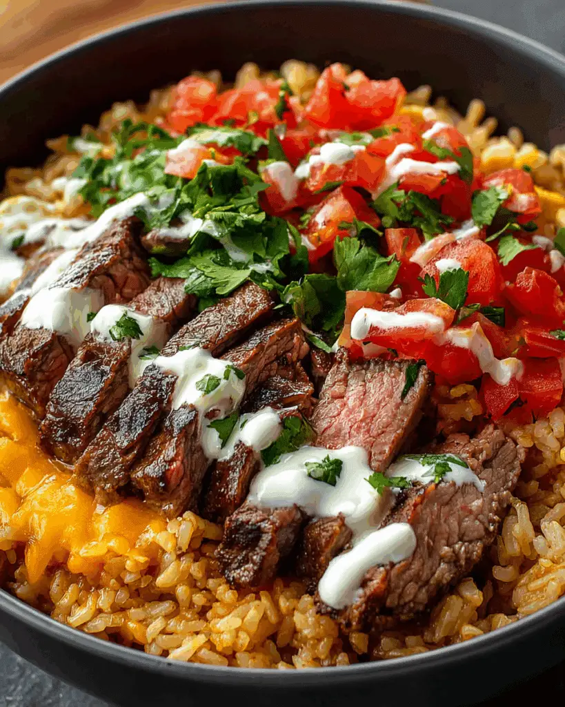 STEAK AND QUESO RICE Recipe