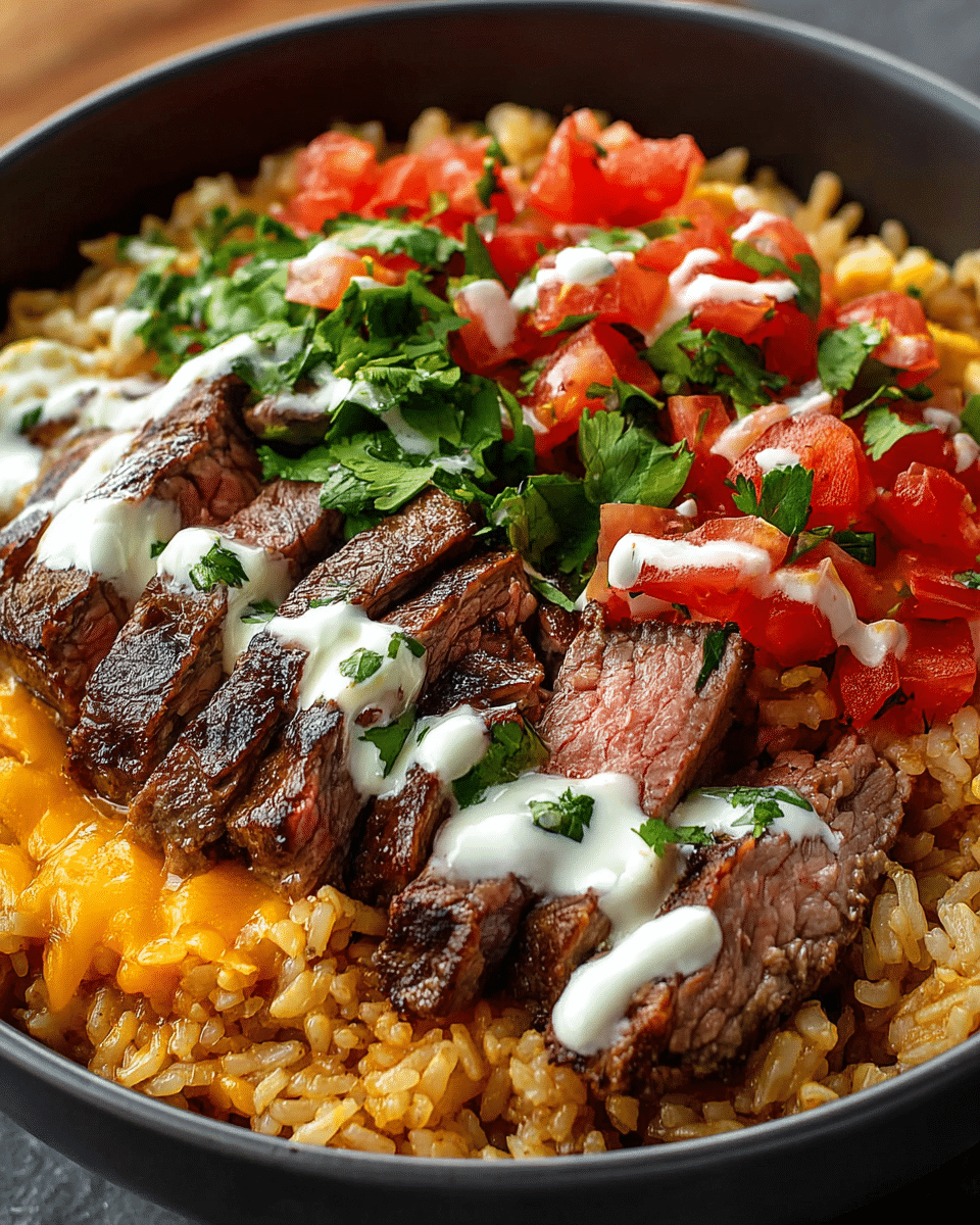 STEAK AND QUESO RICE Recipe