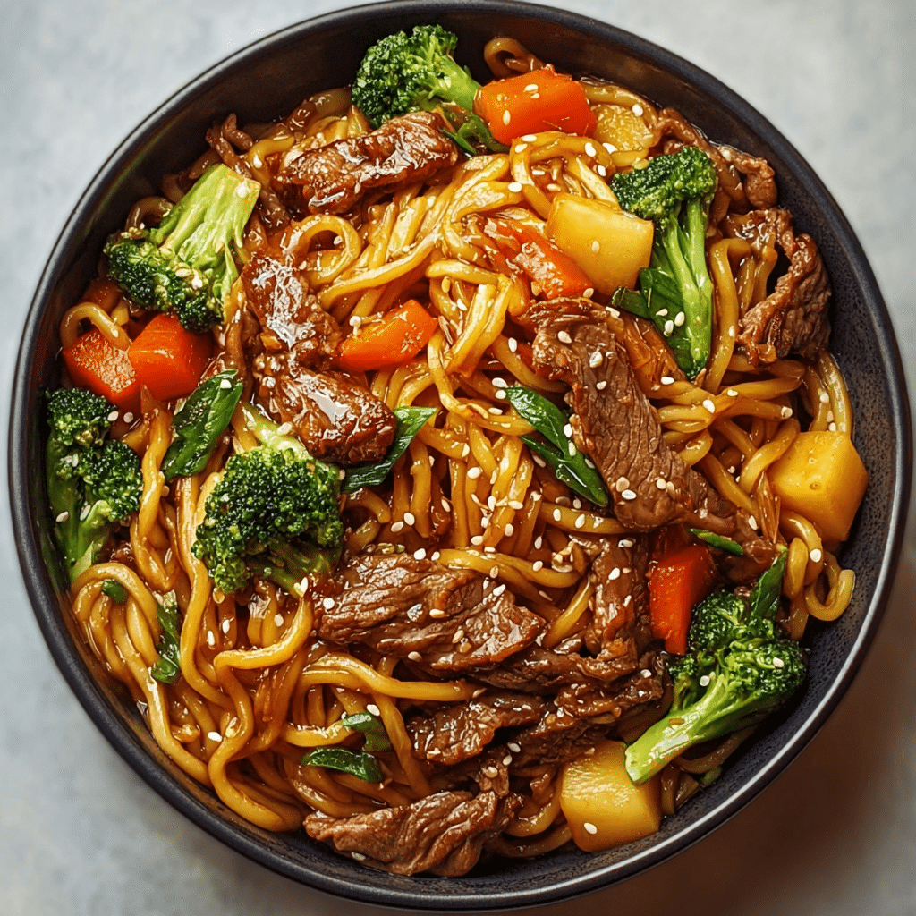 Delicious Beef Lo Mein with Vegetables Recipe - Recipe Image