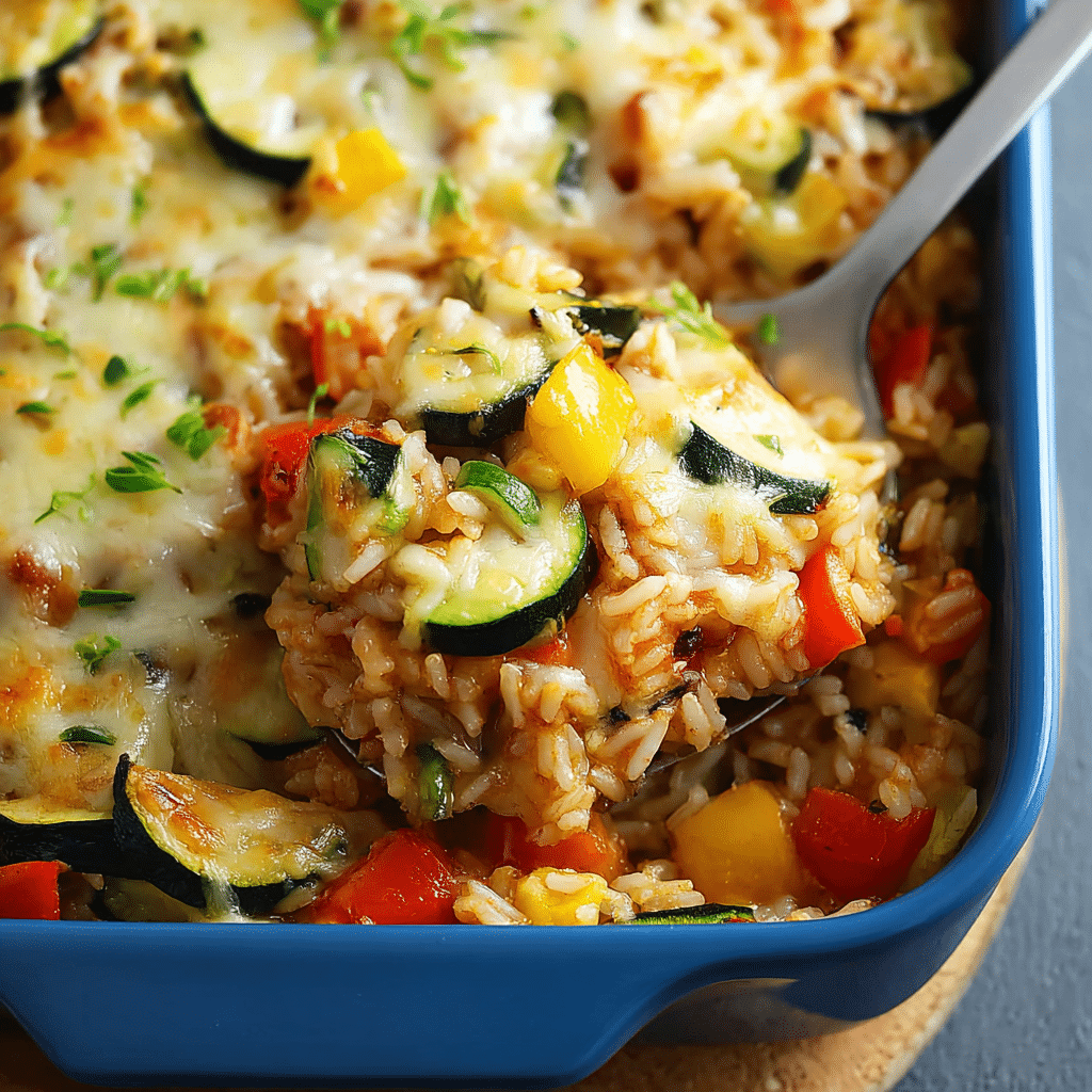 Pour the mixture into a greased 9×13 inch casserole dish, spreading it evenly Recipe - Recipe Image