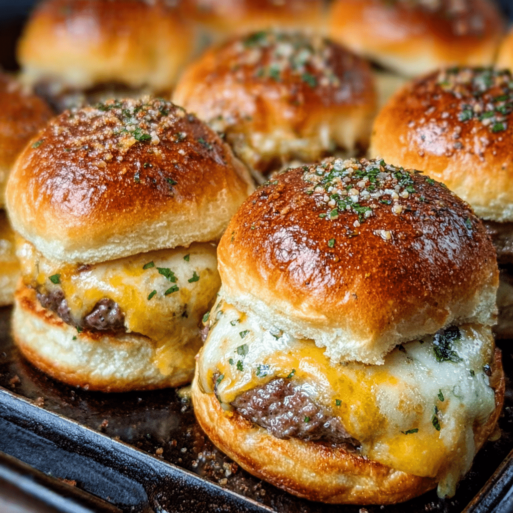 garlic parmesan cheeseburger bombs recipe - Recipe Image