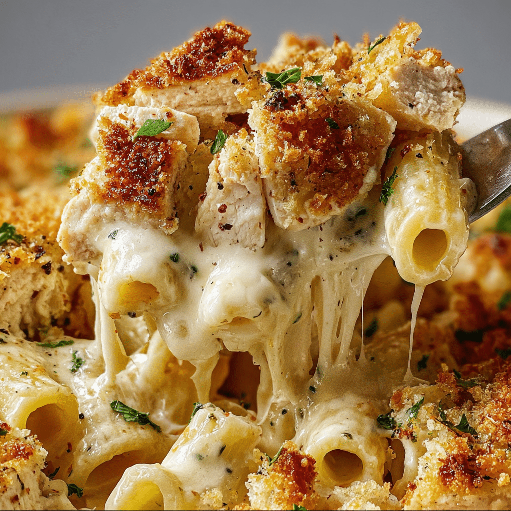 Garlic Parmesan Chicken Pasta Bake Recipe - Recipe Image