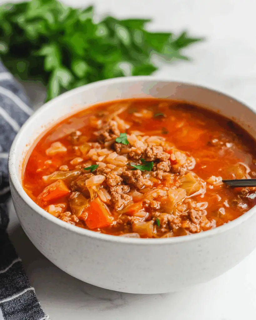 Easy Unstuffed Cabbage Roll Soup (stovetop or slow cooker) Recipe