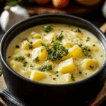 Cheddar Garlic Herb Potato Soup Recipe