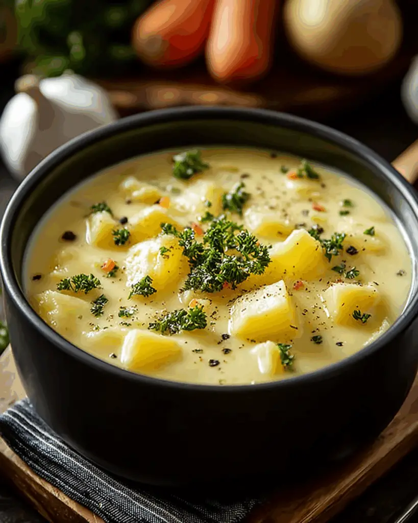 Cheddar Garlic Herb Potato Soup Recipe