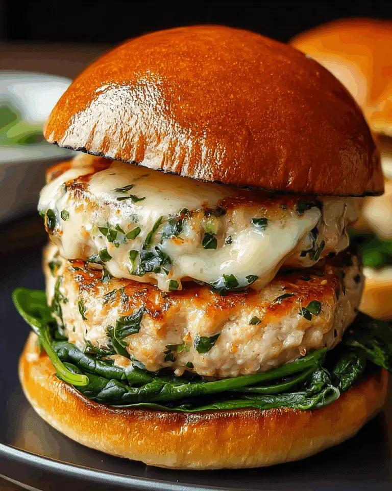 White Cheddar Spinach Chicken Burgers Recipe
