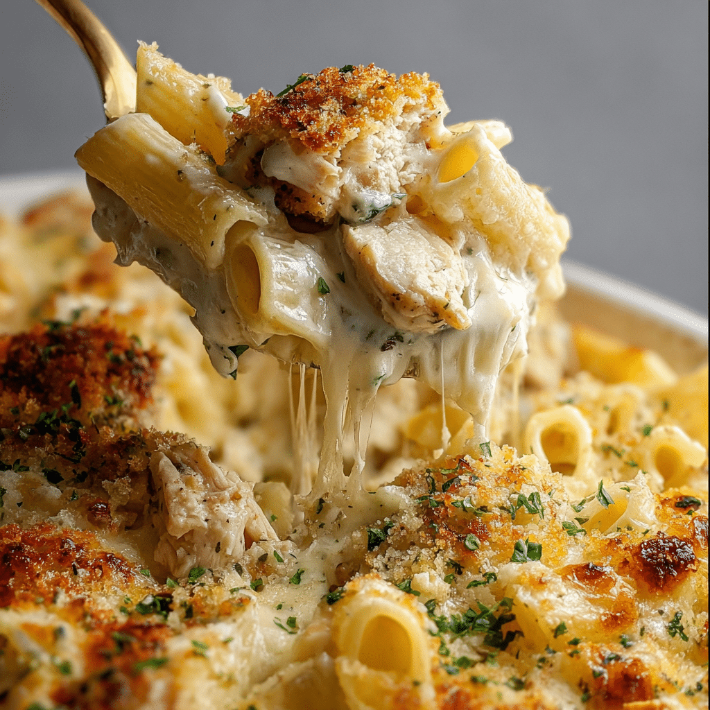 Garlic Parmesan Chicken Pasta Bake Recipe - Recipe Image
