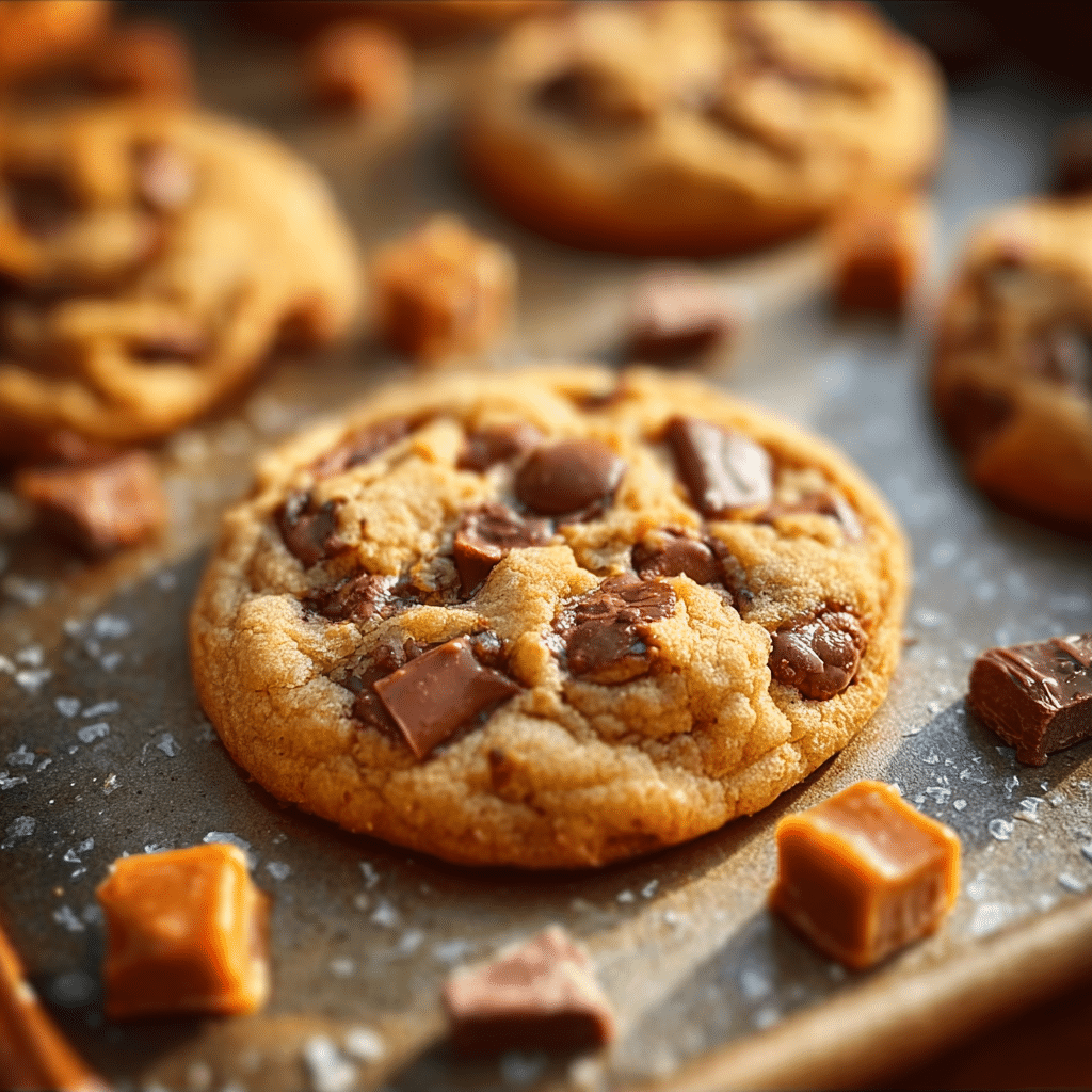 Chewy Salted Caramel Crunch Cookies Recipe - Recipe Image