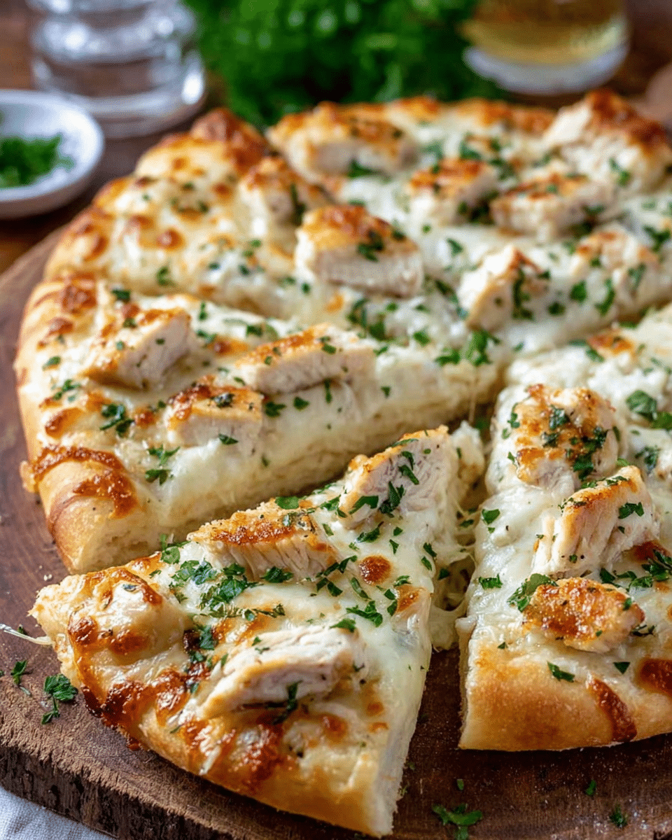 Roasted Garlic White Chicken Pizza Recipe