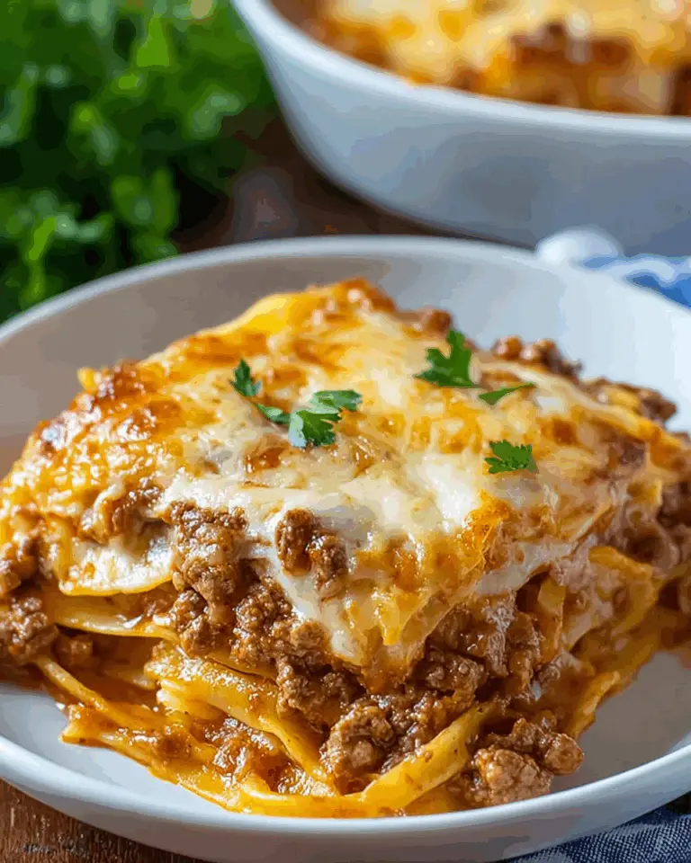 French Onion Ground Beef & Noodle Casserole Recipe