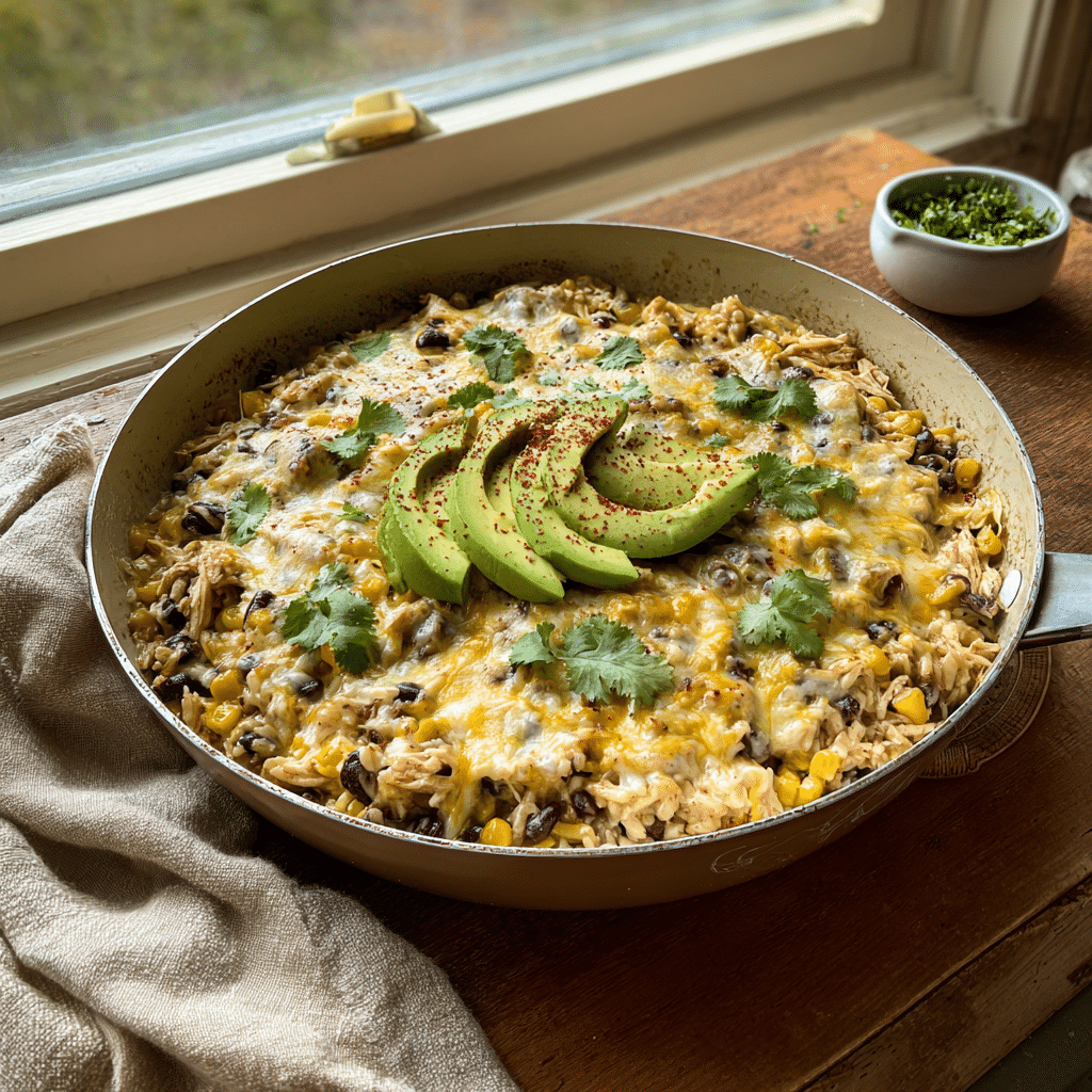 Salsa Verde Chicken & Rice Skillet Recipe - Recipe Image